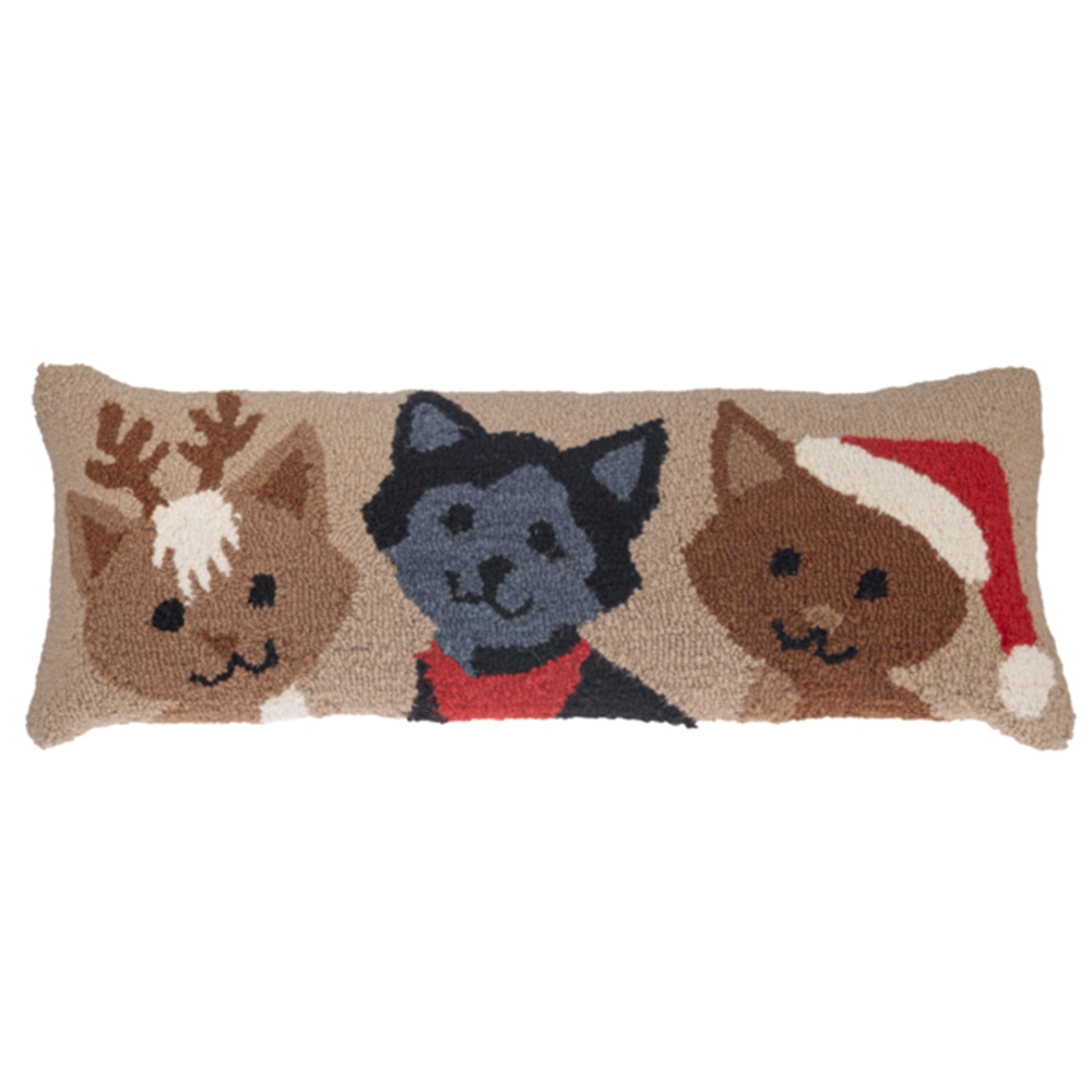 Midwest, Blankets & Pillows, Gifts, 2024, Punch Hook, Holiday Cat, Lumbar, Pillow, 824490